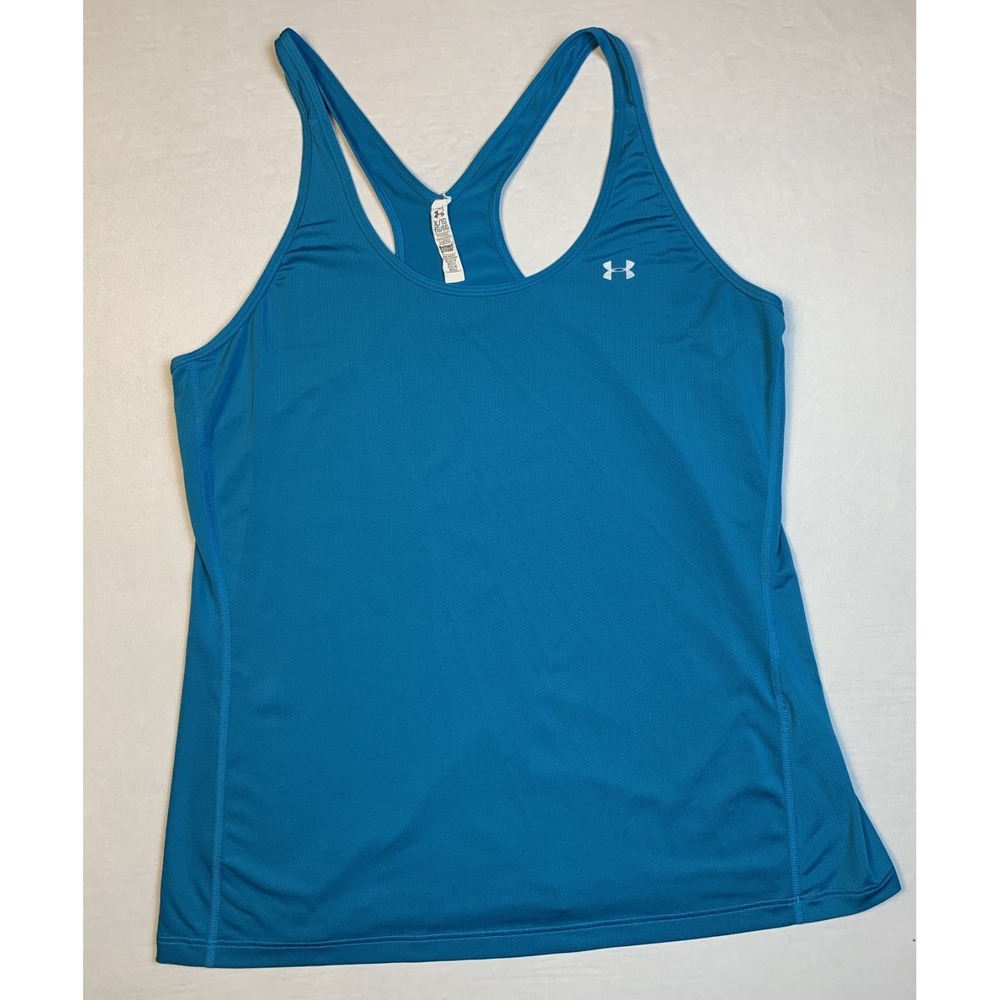 Under Armour Tank Womens XL Blue HeatGear Athletic Workout Running Gym Top